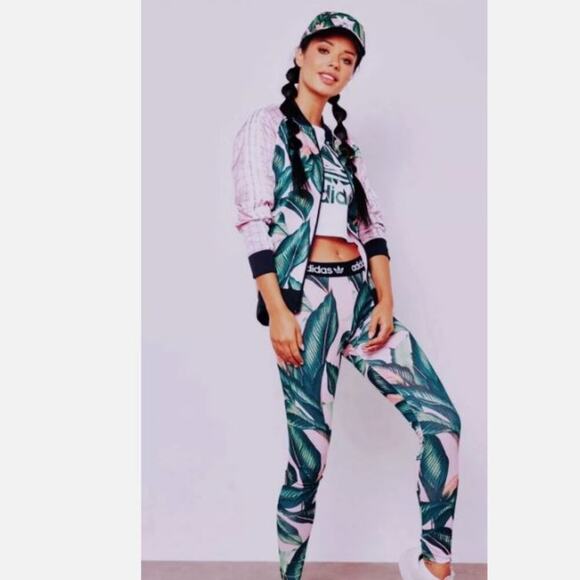 Adidas x FARM RIO Track Jacket XS Palm Leaf Print Tropical Superstar DH3071 - Picture 11 of 11